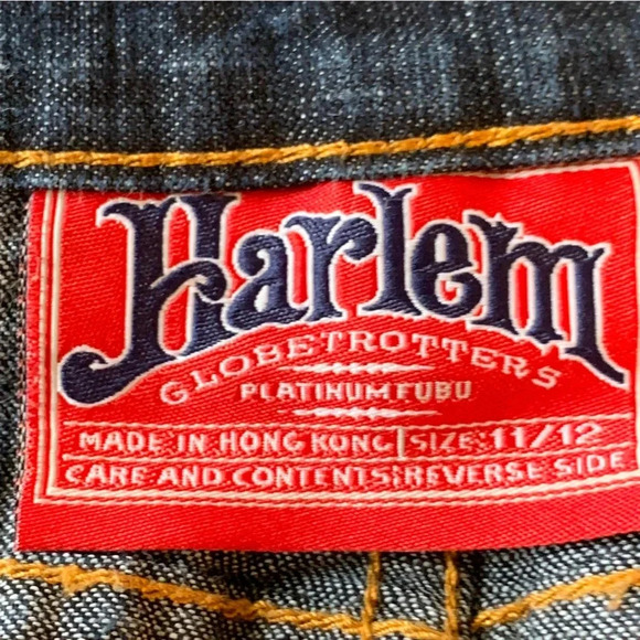 Fubu Harlem Globetrotters Denim Skirt Size 11/12 Vintage Jean Mini Basketball - Picture 8 of 10